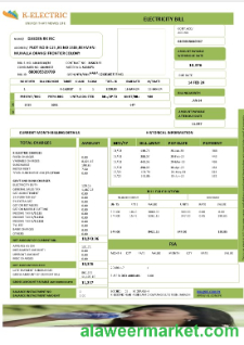 PAKISTAN K-ELECTRIC LIMITED business utility bill Word and PDF template